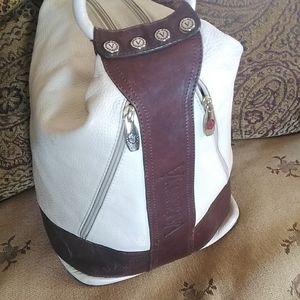 Valentina Italy Leather Sling Bucket Bag Backpack